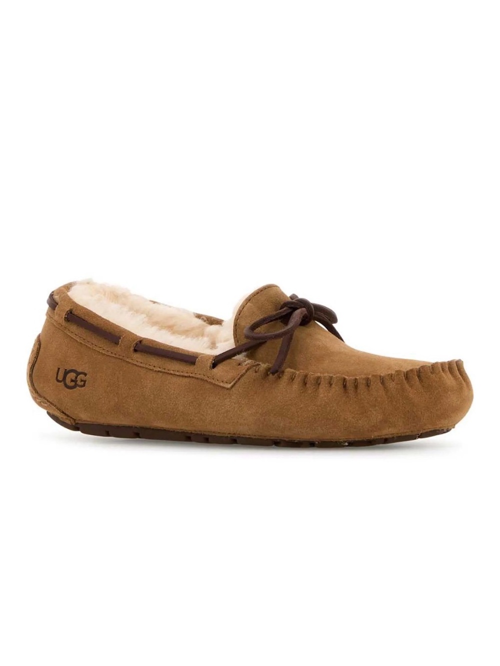 UGG Men's Chestnut Suede Moccasin Slipper with Sheepskin Lining